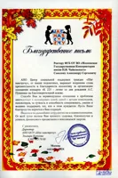 Благодарность А.С. Соколову от врио директора АНО ЦСП «Шаг навстречу» Э. Котловой