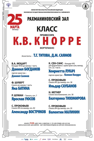 Класс профессора К. В. Кнорре (фортепиано)