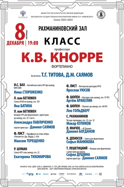 Класс профессора К.В. Кнорре (фортепиано)