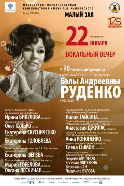 Вечер памяти Народной артистки СССР, профессора Б.А. Руденко