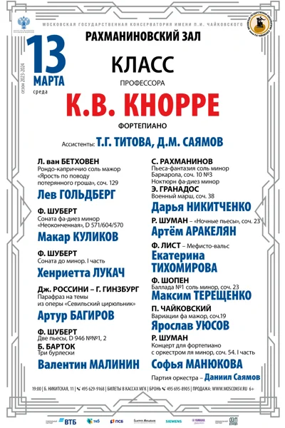 Класс профессора К.В. Кнорре (фортепиано)