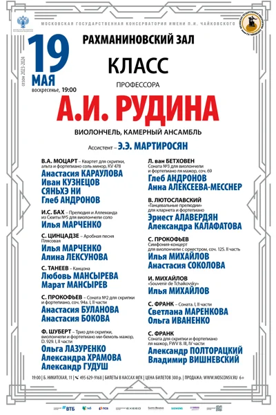 Класс профессора А.И. Рудина (виолончель)