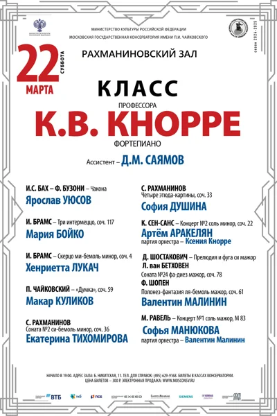 Класс профессора К.В. Кнорре (фортепиано)