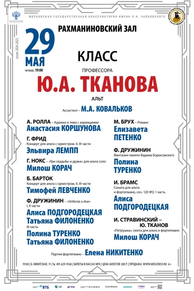 Класс профессора Ю.А. Тканова (альт)