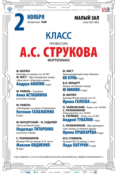 Класс профессора А. С. Струкова (фортепиано)