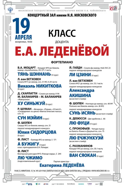 Класс доцента Е.А. Леденёвой, фортепиано