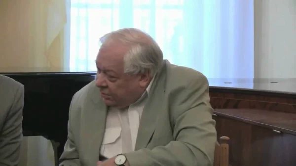 Press conference about the competition for the composing of music for the ballet Chaplin. Vladislav Kazenin