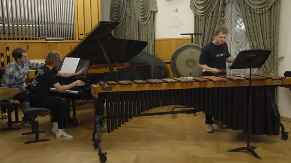 Лукас Сухарев (р. 2001). Из цикла «Monkey Etudes» («Обезьяньи этюды») для маримбиста и пианиста: № 2. «Colobus guereza percivali» (Восточный колобус Персиваля)