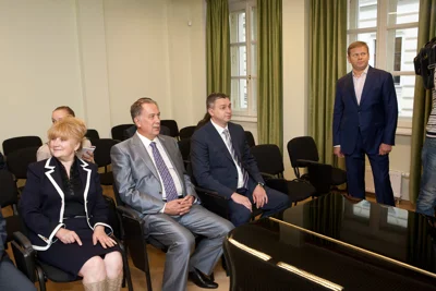 Проректор по административно-хозяйственной работе С.И. Розанов рассказывает о реконструкции помещений нового корпуса консерватории.