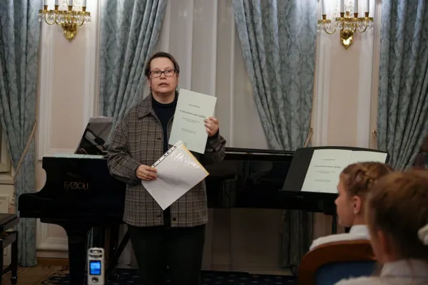 Доцент научно-композиторского факультета Московской консерватории, кандидат искусствоведения Марина Воинова.