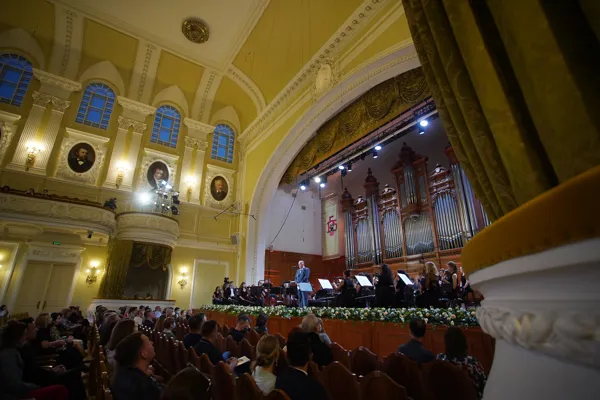 Выступает ректор Московской консерватории, профессор Александр Соколов