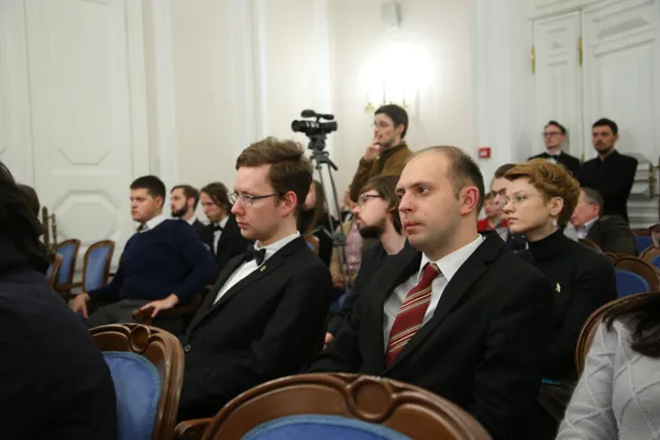 Закрытие Всероссийского конкурса молодых композиторов в рамках Молодёжного форума Московской консерватории «Партитура будущего». Конференц-зал консерватории