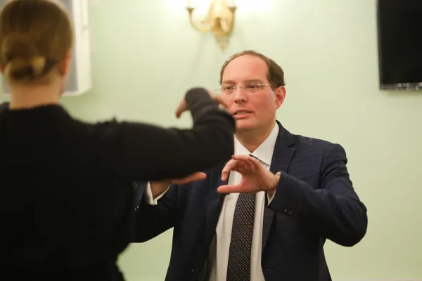На мастер-классе Александра Соловьёва по хоровому дирижированию