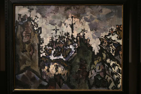 Оскар Рабин. Городской пейзаж. 1981. Холст, масло. Собрание музея AZ 