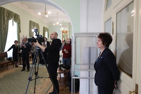 Открытие выставки, посвящённой 100-летию Русской консерватории им. С.В. Рахманинова в Париже, в фойе Малого зала
