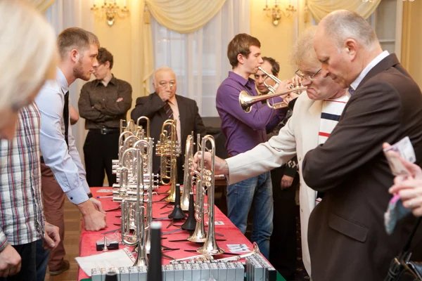 An exhibition of wind instruments at the Conservatory Conference Hall