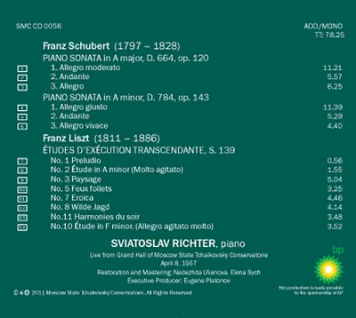 Святослав Рихтер. Записи 1957 — back